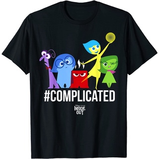 เสื้อยืดผ้าฝ้ายพรีเมี่ยม เสื้อยืด พิมพ์ลายกราฟฟิค Disney Inside Out Complicated Emotions