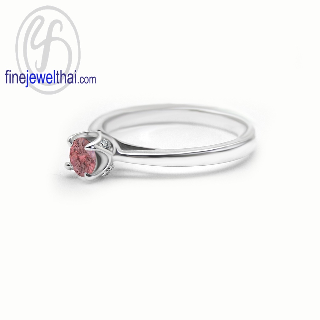 finejewelthai-แหวนทับทิม-ทับทิม-แหวนพลอย-แหวนcz-แหวนเงินแท้-พลอยประจำเดือนเกิด-ruby-silver-ring-birthstone-r1367rb