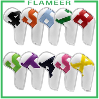 สินค้า [FLAMEER] Golf Club Head Covers Iron Cover Set Hybrid Headcover White