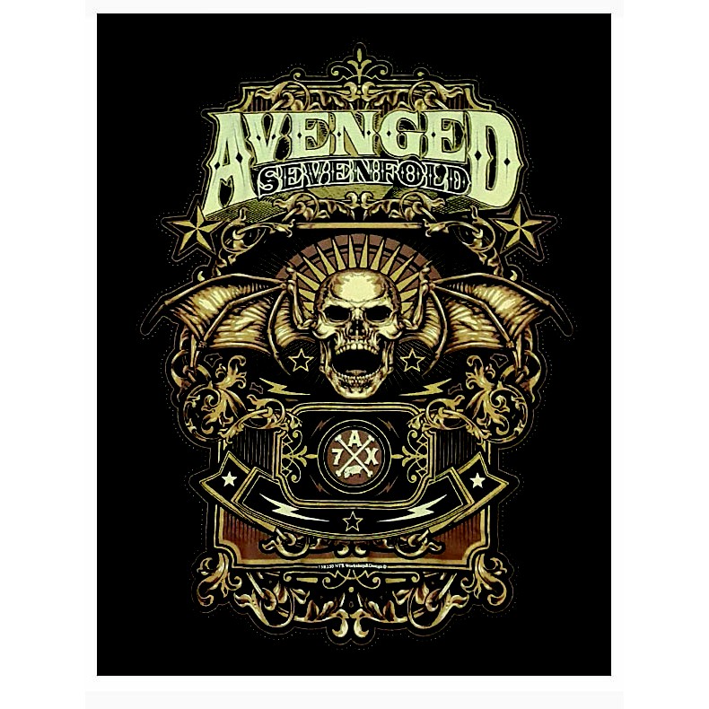 เสื้อยืดลาย-avenged-sevenfold-skull-gold