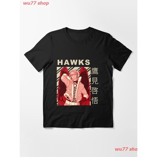 2022 Hawks - Vintage Art T-Shirt เสื้อยืดพิมพ์ลาย เสื้อยืดลายการ์ตูนญี่ปุ่น คอกลม cotton แฟชั่น Unisex