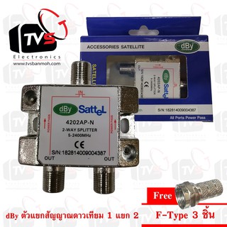 ภาพหน้าปกสินค้าdBy ตัวแยก2ทาง 2-WAY Splitter สำหรับสัญญาณเสาอากาศทีวีดิจิทัลและสัญญาณจานดาวเทียม 5-2400MHz แถม F-Type 3 ชิ้น ที่เกี่ยวข้อง