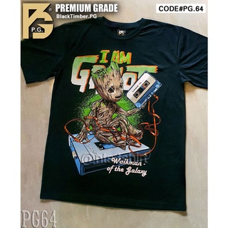 【hot tshirts】PG 64 I am Groot เสื้อยืด หนัง นักร้อง เสื้อดำ สกรีนลาย ผ้านุ่ม PG T SHIRT S M L XL XXL2022