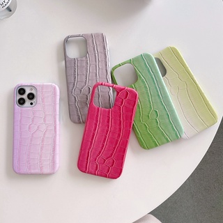 เคสโทรศัพท์มือถือหนังจระเข้ ไล่โทนสีรุ้ง หรูหรา สําหรับ iPhone 13 13Pro 13Promax