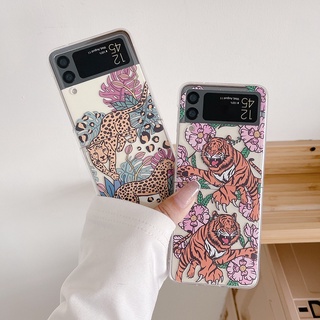 เคสโทรศัพท์มือถือแบบแข็ง พับได้ ลายเสือดาว ป่า เสือดาว สําหรับ Samsung Galaxy Z Flip 4 3 5G Flip 2 1 Flip3 Flip4