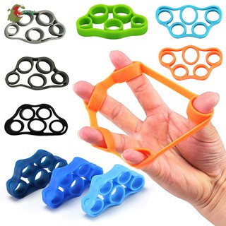 สินค้า AYW☚ Silicone Finger Strengthener Hand Resistance Band Hand Grip Exerciser Strength Trainer Gripper