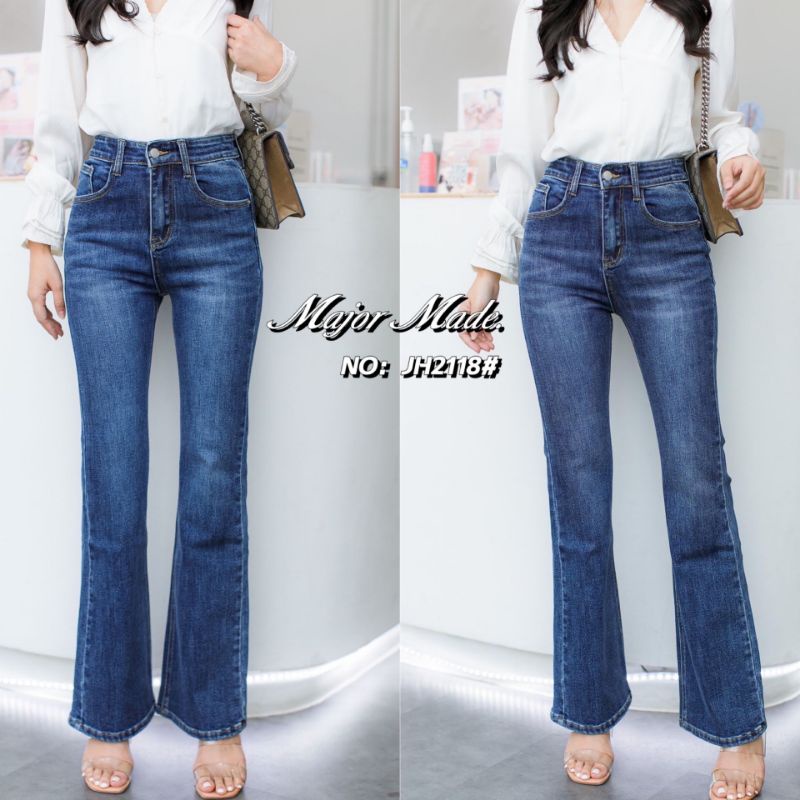 jh2118-มีs-xl-ยีนส์ยืดขาม้า-ยีนส์ขาบาน-ขาม้า-jeans-house