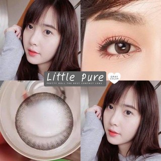 Little Pure Gray (1) มินิ สีเทา เทา โทนแบ๊ว สุภาพ Pretty Doll คอนแทคเลนส์ Contact Lens Mini ฝาเขียว ค่าสายตา สายตาสั้น