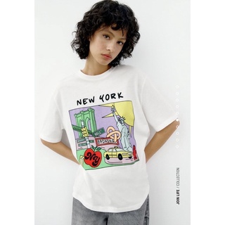 New york T-Shirt เสื้อยืด Zara 【S-4XL】
