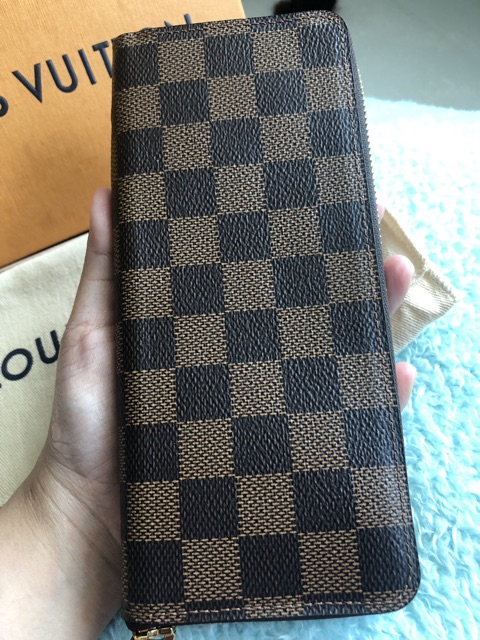 กระเป๋าตังค์-used-louis-vitton-wallet-clemence-damier