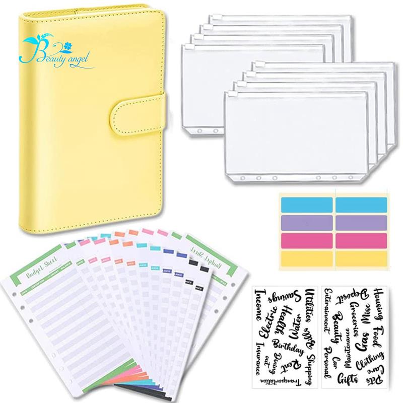 a6-notebook-budget-binder-with-pu-leather-cover-8-plastic-binder-pockets-and-24-expense-budget-sheets-black