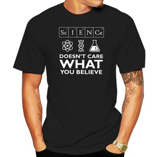 เสื้อยืดผ้าฝ้ายพรีเมี่ยม เสื้อยืด ผ้าฝ้าย พิมพ์ลาย one yona Science Doesnt Care What You Believe สําหรับผู้ชาย