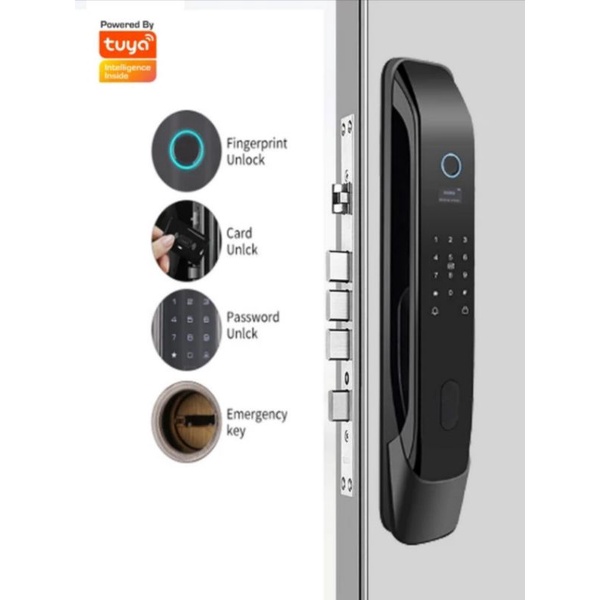 ประตูดิจิตอล-digital-door-lock-wifi-กลอนประตูดิจิตอล-สมาร์ทล็อค-smart-door-lock-ไม่มีกล้องแต่มีapp-tuya-รุ่น-m80