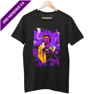 เสื้อยืดวงดนตรีผ้าฝ้ายแท้ คอลูกเรือเสื้อยืด Jimi Hendrix (พรีเมี่ยม Combed 24s) s-5xl