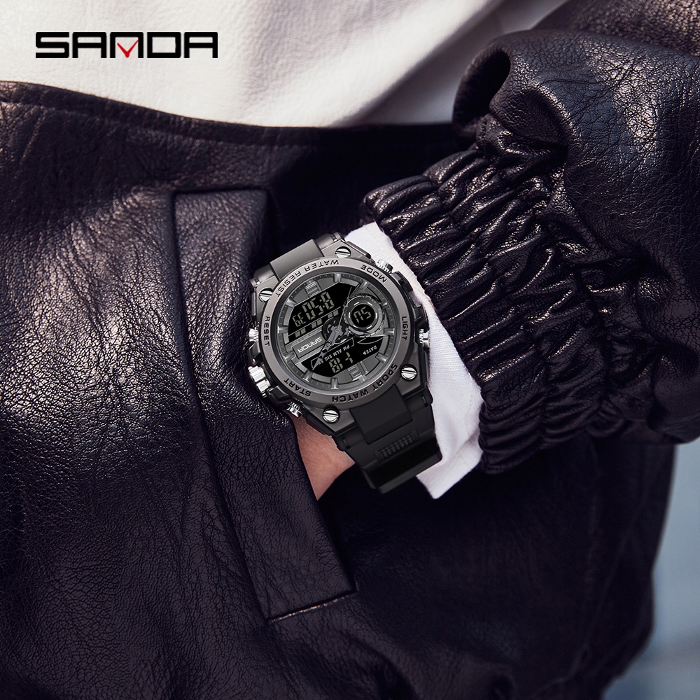 sanda-นาฬิกาข้อมือควอตซ์ดิจิทัล-led-กันน้ํา-สไตล์ทหาร-สําหรับผู้ชาย