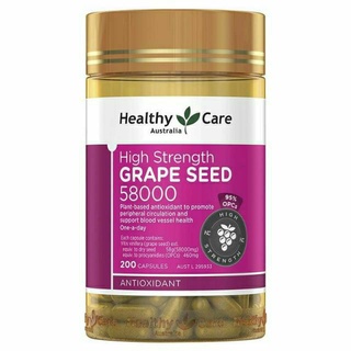 Grape​ seed 58,000mg healthy care บำรุงผิว วิตามินนำเข้าจากออสเตรเลีย บำรุงเลือด บำรุงสายตา ป้องกันโรคหัวใจ มะเร็ง