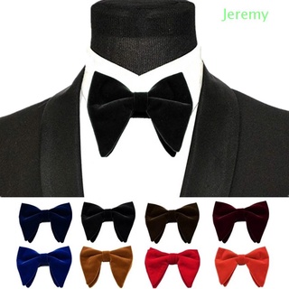 สินค้า JEREMY1 Wedding Neck Tie Men Planted Velvet Bow Tie Christmas Gift Women Formal Wear Accessories Bow Knot Solid Funeral Horn Bow Ties/Multicolor