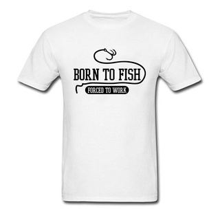 เสื้อยืดลําลอง แขนสั้น พิมพ์ลายตัวอักษร Born To Fish แฟชั่นฤดูร้อน สําหรับผู้ชายS-5XL