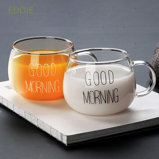 EDDIE น่ารัก Good Morning Cup ล้างถ้วยชามอาหารเช้าถ้วยชาแก้วเครื่องดื่มร้อนที่ไม่ซ้ำกันถ้วยกาแฟ