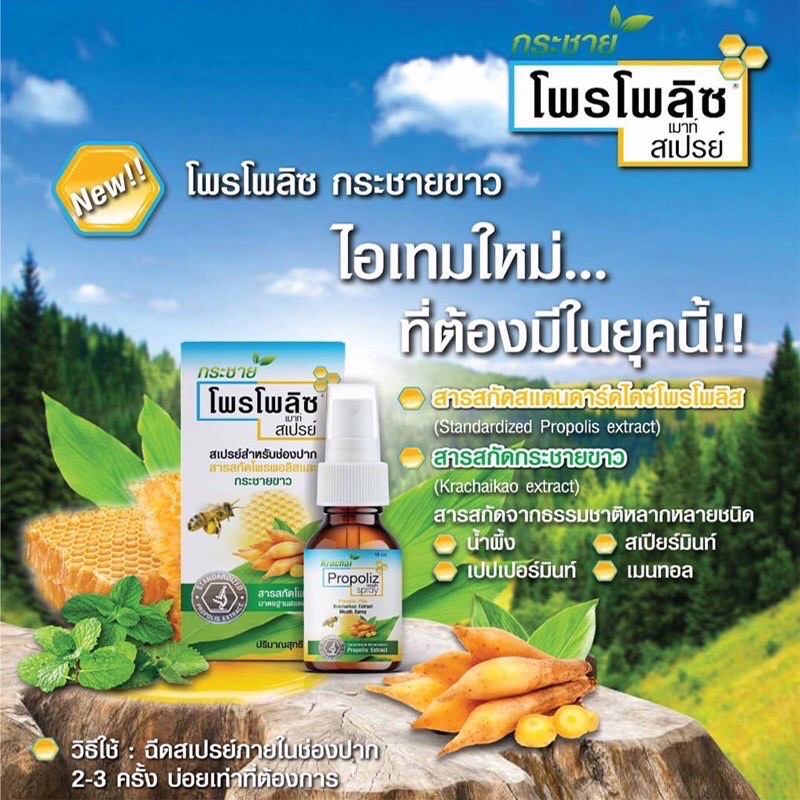 (พร้อมส่ง)Propoliz Mouth Spray 15ml.สเปรย์พ่นคอแก้เจ็บคอ โพโพรลิส เมาท์ ...