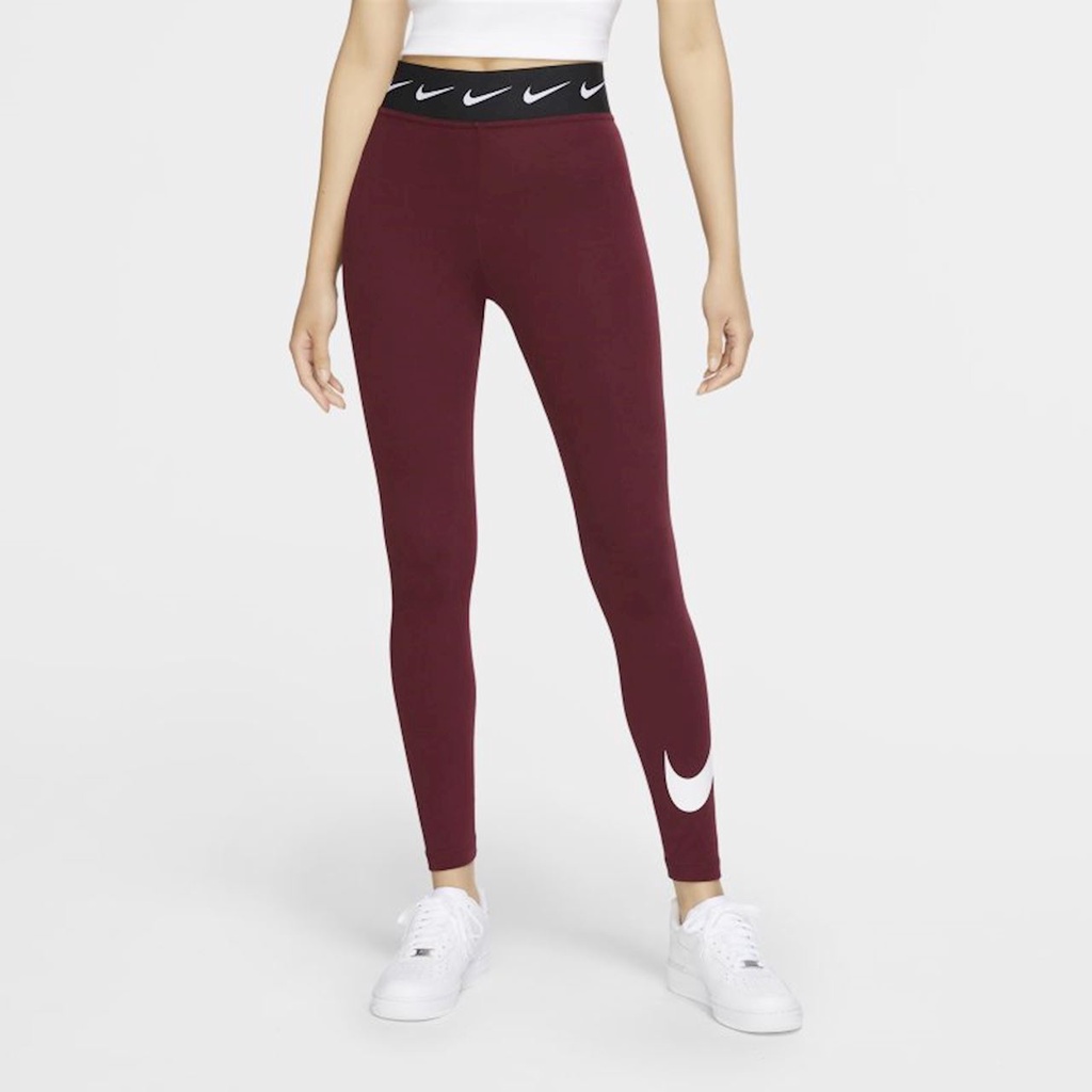 กางเกง-nike-sportswear-club-womens-high-waisted-leggings-red-cj1984-638-สินค้าลิขสิทธิ์แท้