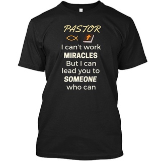 ROUND คอลูกเรือเสื้อยืด พิมพ์ลาย Pastor For I Cant Work Miracles But Can Lead สําหรับผู้ชาย-4XL