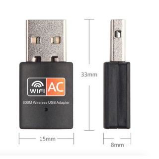 ตัวรับสัญญาณ Wifi 5g 2 ย่านความถี่ 5G/2G Dual Band USB 2.0  WiFi Wireless 600M ไม่มีเสา รับ5G /มีตัวที่มีdiverในตัว