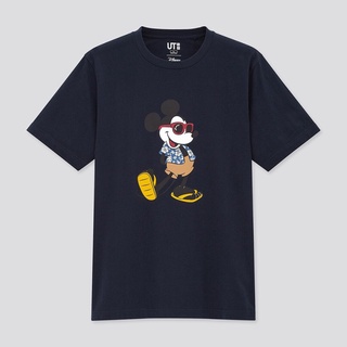 Uniqlo (UT) Short-sleeve T-shirt with Cartoon Mickey Mouse Print for Men and Women Code 433697 เสื้อยืด