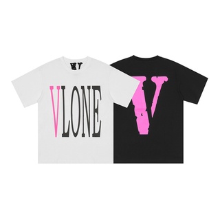 [S-5XL]เสื้อยืดแขนสั้นลําลอง ผ้าฝ้าย ทรงหลวม พิมพ์ลาย Vlone ขนาดใหญ่ เหมาะกับฤดูร้อน สไตล์คลาสสิก สําหรับผู้ชาย และผู้หญ