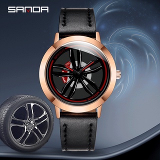 SANDA Fashion Mens Watch Waterproof Mens Watches Top Brand Luxury Clock Relojes Hombre Leather Band Relogio Masculino 1