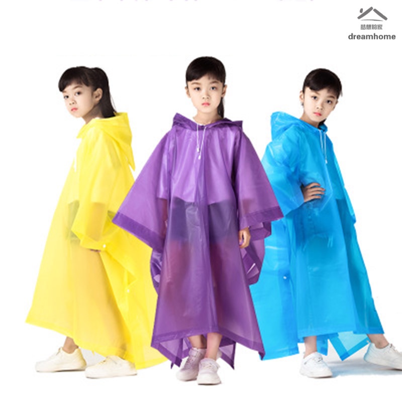 เสื้อกันฝน-eva-กันน้ํา-น้ําหนักเบา-แบบสวมหัว-เหมาะกับเดินป่ากลางแจ้ง-สําหรับเด็ก-จํานวน-1-ชิ้น