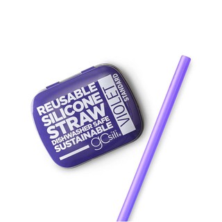 GoSili หลอด รุ่น REUSABLE SILICONE STRAW + CASE (VIOLET)