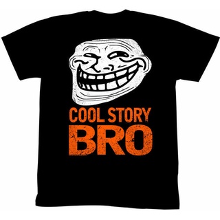 เสื้อยืด พิมพ์ลาย Troll Face You Mad Cool Story Bro สีส้มนีออน สีดํา สําหรับผู้ชาย