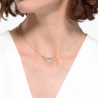 สร้อยคอ สวารอฟสกี้ ของแท้ Swarovski Infinity necklace Infinity and heart, White, Mixed metal finish สร้อยเกาหลี มินิมอล