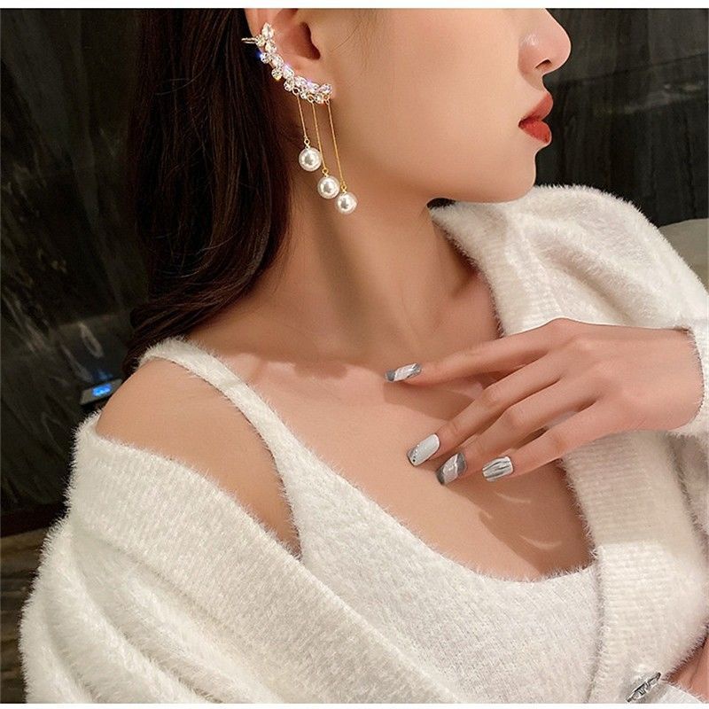 ใหม่-ต่างหู-ประดับมุก-เพทาย-หรูหรา-แฟชั่น-สําหรับผู้หญิง