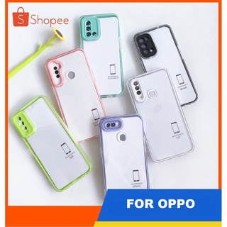 เคสใส ประกบ เคสออฟโป้ เคสประกบขอบสี Case Oppo A94 /  A15 / A16  เคสโทรศัพท์oppo