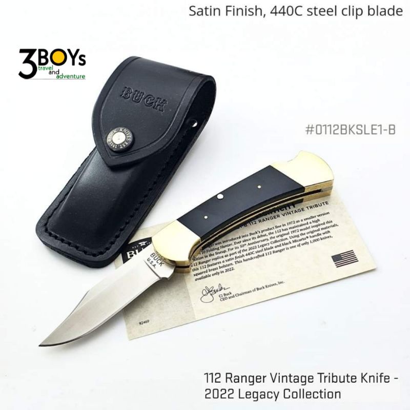 มีด-buck-รุ่น-112-ranger-vintage-tribute-knife-2022-legacy-collection-ผลิตเพียง-1-000-ด้ามเท่านั้น-made-in-the-u-s-a