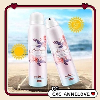 🔥พร้อมส่ง🔥CXC - สเปรย์กันแดด เนื้อบางเบา Ambuja sunspray เนื้อบางเบาไม่เหนียว เหนอะหนะ ป้องกันแสงแดด SPF50++ 150ml. N27