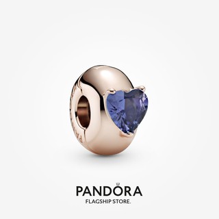 Pandora จี้รูปหัวใจ สีฟ้า ของขวัญวันเกิด สําหรับสุภาพสตรี p825