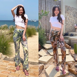 Printed pants🌴🌊 (420฿ฟรีส่ง) กางเกงตัวนี้ต้องยอมให้เลยค่า!! ใครชอบแนวซีทรูหน่อยๆ ต้องมีน้า กางเกงพิมพ์ลายที่ตอนนี้ฮิตมาก