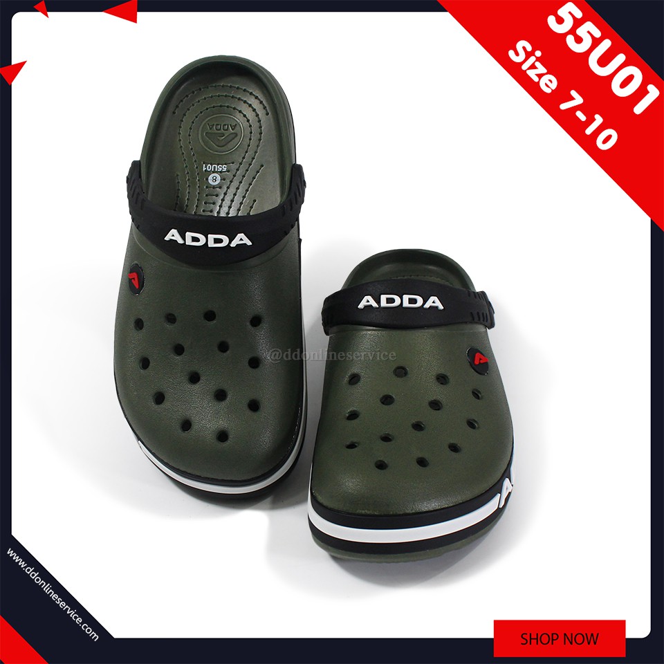 adda-รุ่น-55u01-size-7-10-รองเท้าแตะ-รองเท้าลำลอง-สำหรับผู้ชาย-แบบสวมหัวโต-รองเท้าแตะลำลองแบบสวมหัวโต-รองเท้ารัดส้น