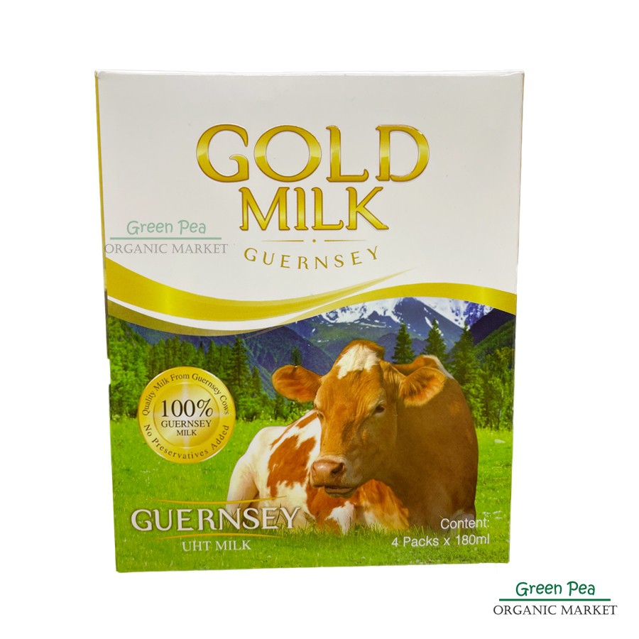 ภาพสินค้าGold Milk น้ำนมโคแท้ 100% 180ml. *แพ้นมวัวดื่มได้ Guernsey UHT เกรดพรีเมี่ยม จากร้าน greenpeaorganic บน Shopee ภาพที่ 3