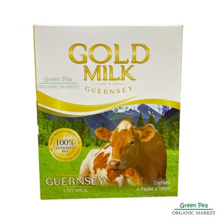 ภาพขนาดย่อของภาพหน้าปกสินค้าGold Milk น้ำนมโคแท้ 100% 180ml. *แพ้นมวัวดื่มได้ Guernsey UHT เกรดพรีเมี่ยม จากร้าน greenpeaorganic บน Shopee ภาพที่ 3