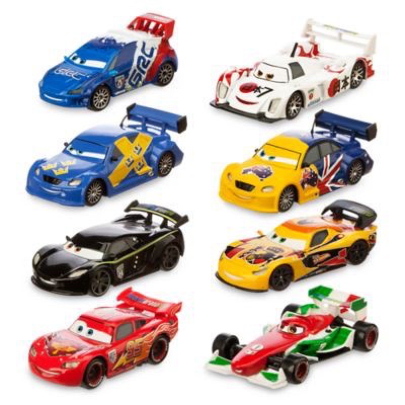 disney-pixar-cars-neon-mack-die-cast-carrier-and-racers-ของแท้-usa