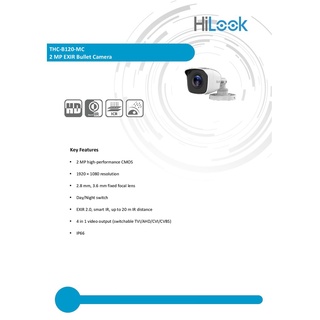 ภาพขนาดย่อของภาพหน้าปกสินค้าHiLook กล้องวงจรปิด 1080P THC-B120-MC (3.6MM,2.8MM) 20m IR, 4 ระบบ : HDTVI, HDCVI, AHD, ANALOG จากร้าน itrichshop บน Shopee