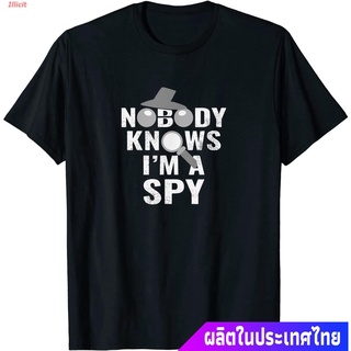 Illicit เสื้อยืดผู้ชาย Nobody Knows Im A Spy T-Shirt  Short sleeve T-shirts