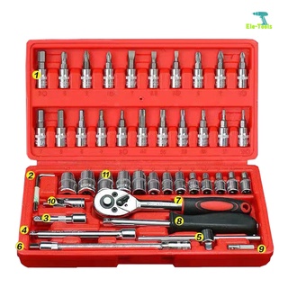 Molita ชุดเครื่องมือ ประแจ ชุดบล็อก 46 ชิ้น ขนาด 1/4  Socket Set