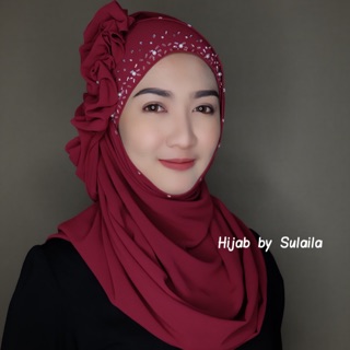 สินค้า [ใส่โค้ดลด 30% หรือ 300.- ตามเงื่อนไข] sulailataovato.077 Hijab สำหรับมุสลิมใส่ออกงานสวยหรู