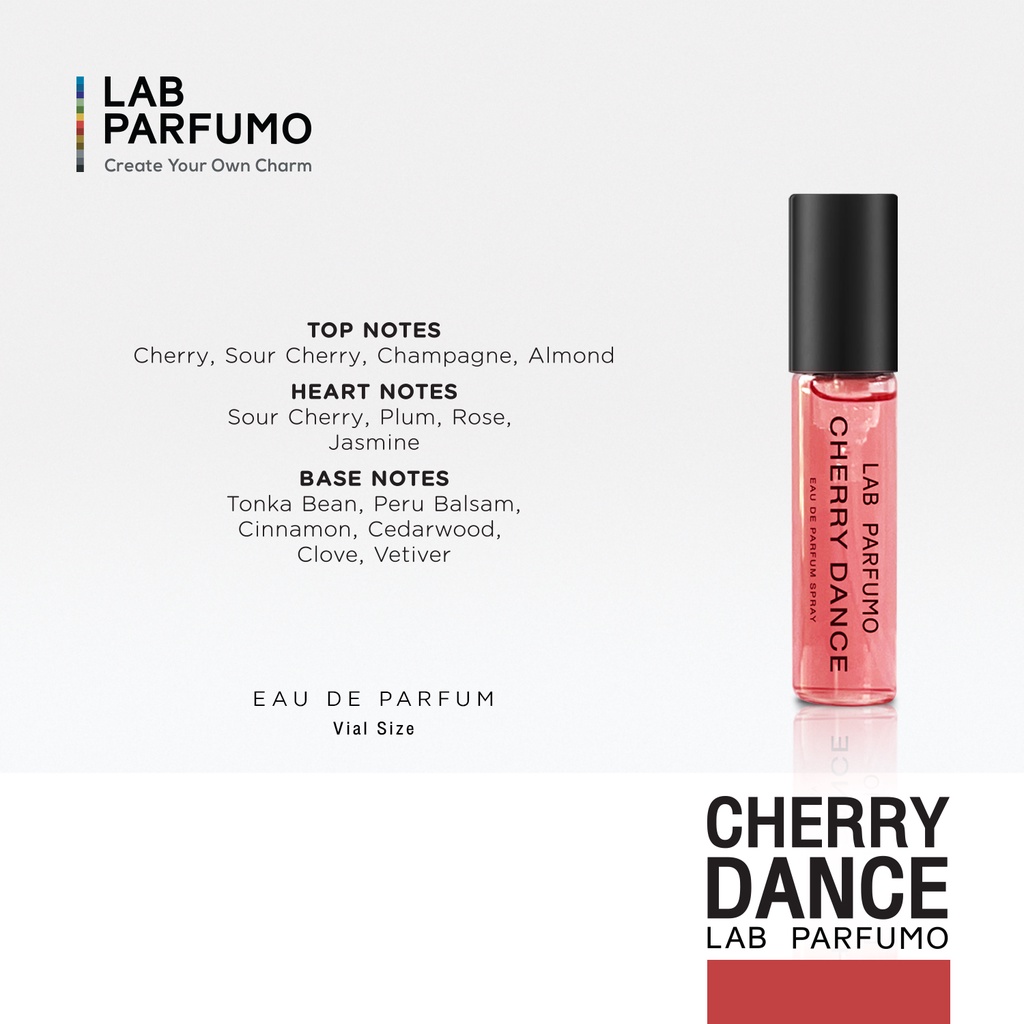 ภาพสินค้าLAB Parfumo, Cherry Dance น้ำหอมสำหรับผู้ชายและผู้หญิง (4ml, 10ml) กลิ่นรู้สึกเคลิบเคลิ้ม เกินจะหักห้ามใจ จากร้าน labparfumo บน Shopee ภาพที่ 2