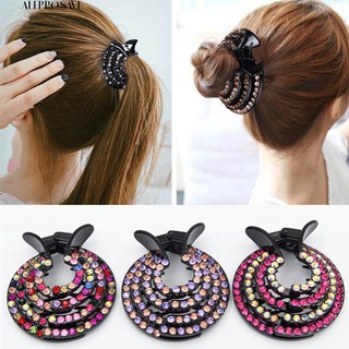 🍒  ALE  Nest Expanding Bling Hairpin Hair Claw Clip Bun Holder